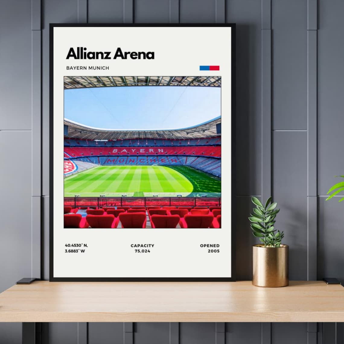 Allianz Arena Print - Home of Bayern Munich, Unframed Poster Size 24x36 ...
