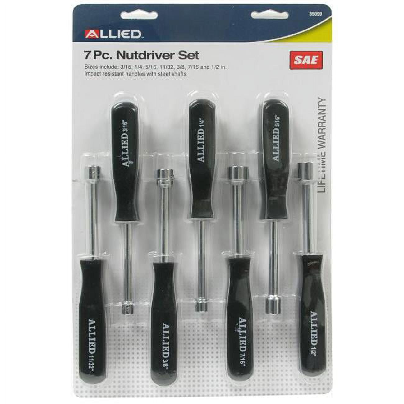 Allied 85059 SAE Nut Driver Set 7 Piece