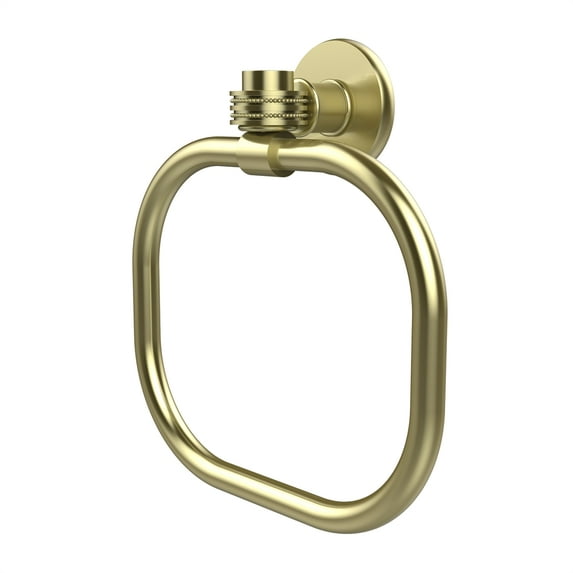 Allied Brass 2016D-SBR Continental Collection Towel Ring with Dotted Accents, Satin Brass