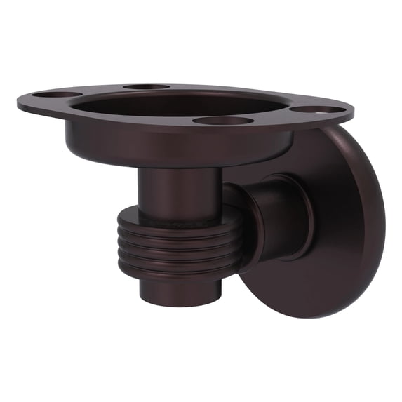 Allied Brass 2026G-ABZ Continental Collection Tumbler and Toothbrush Holder with Groovy Accents, Antique Bronze