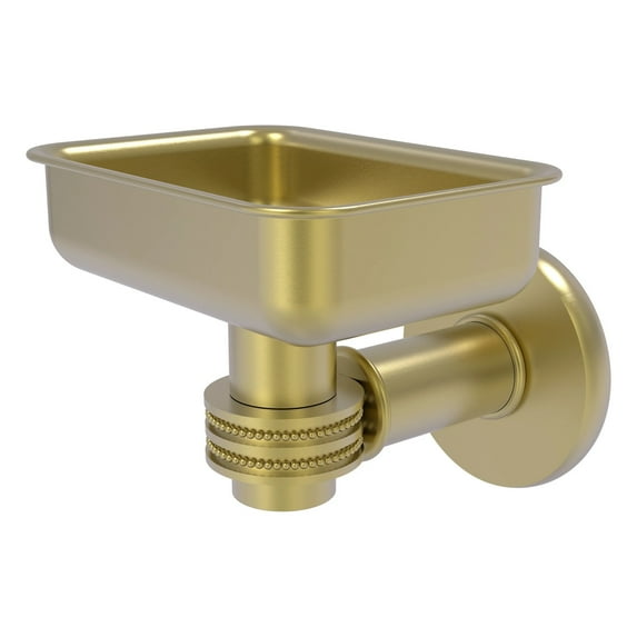 Allied Brass 2032D-SBR Continental Collection Wall Mounted Soap Dish Holder with Dotted Accents, Satin Brass