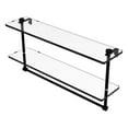 thumbnail image 1 of Allied Brass 22-in Two Tiered Glass Shelf with Towel Bar in Matte Black, 1 of 2
