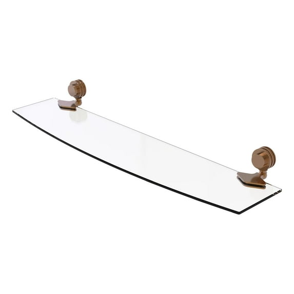 Allied Brass 433D/24-BBR Venus Collection 24 Inch Glass Shelf with Dotted Accents, Brushed Bronze