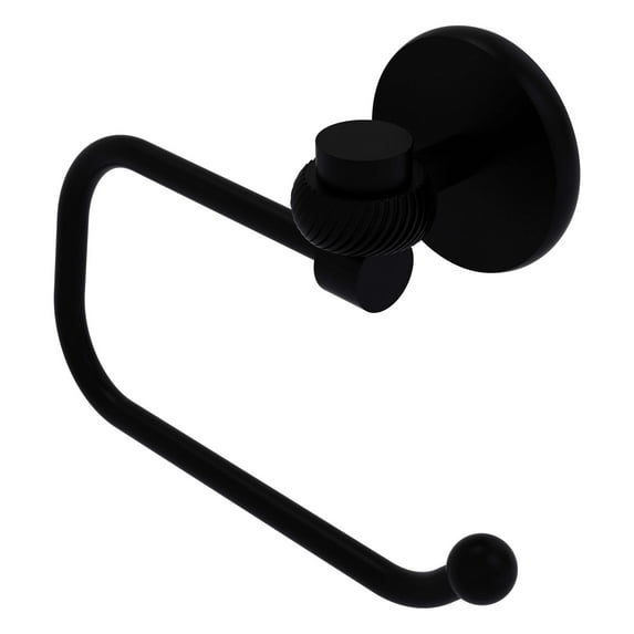 Allied Brass 7124ET-BKM Satellite Orbit One Collection Euro Style Toilet Tissue Holder with Twisted Accents, Matte Black