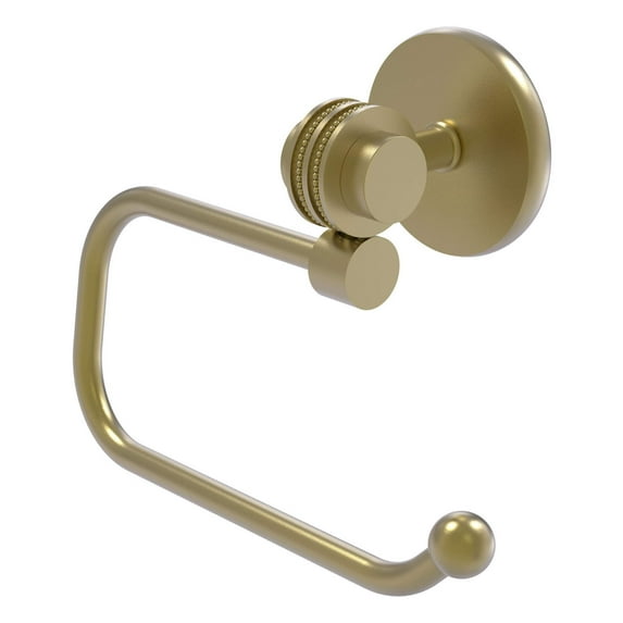 Allied Brass 7224ED-SBR Satellite Orbit Two Collection Euro Style Toilet Tissue Holder with Dotted Accents, Satin Brass