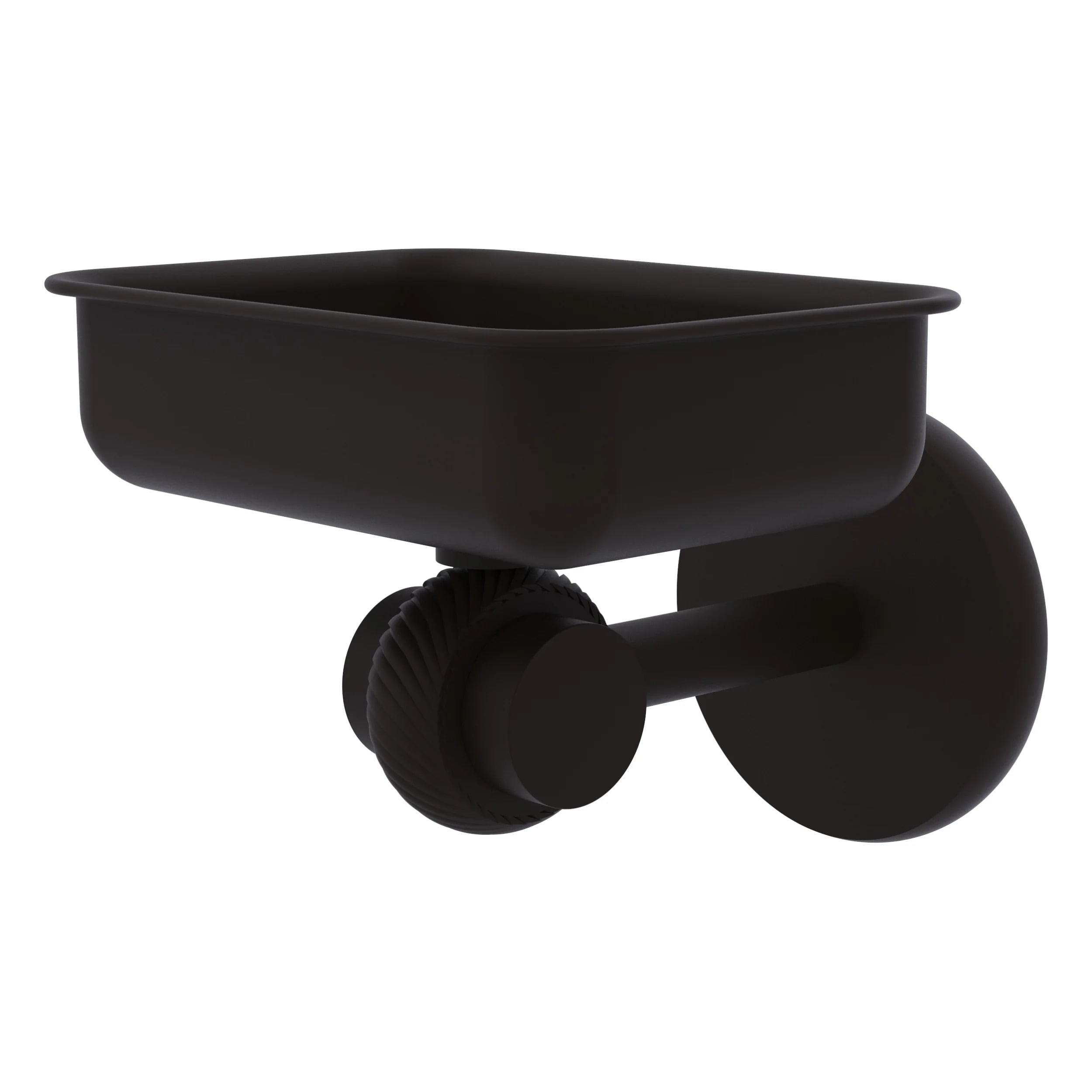 Orbit Two Oil Rubbed Bronze Wall-Mounted Soap Dish with Twisted Accents