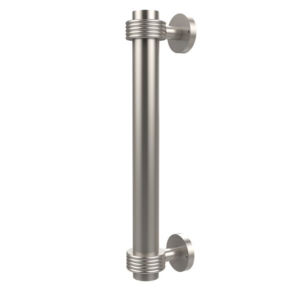 Allied Brass 8-in Door Pull with Groovy Accents, Satin Nickel