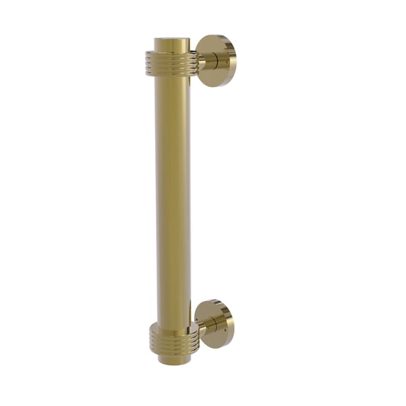Allied Brass 8-in Door Pull with Groovy Accents, Unlacquered Brass