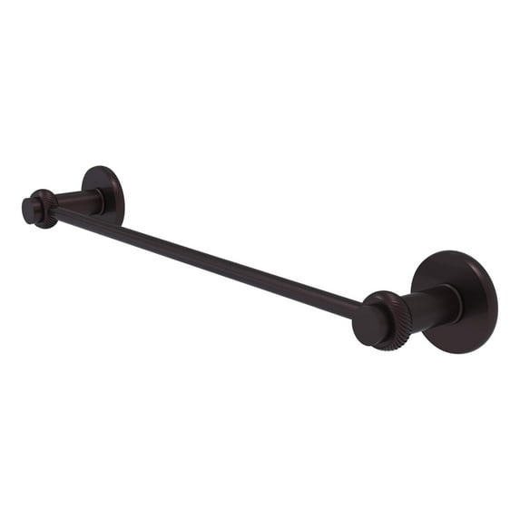 Allied Brass 931T/24-ABZ Mercury Collection 24 Inch Towel Bar with Twist Accent, Antique Bronze