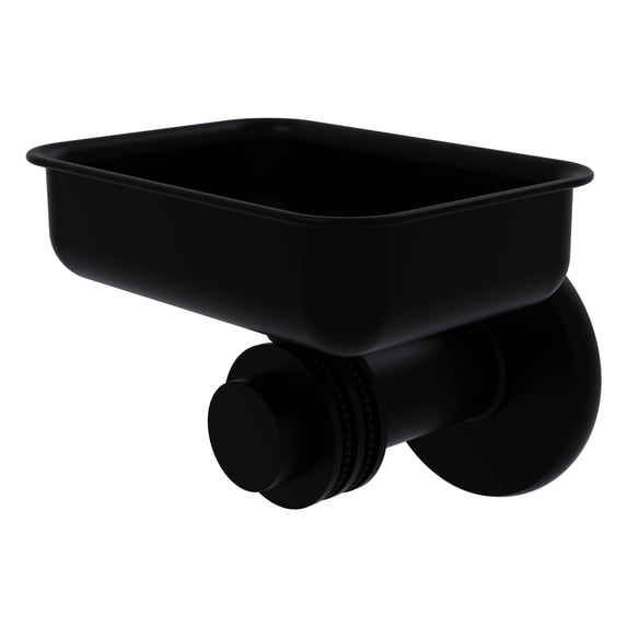 Allied Brass 932D-BKM Mercury Collection Wall Mounted Soap Dish with Dotted Accents, Matte Black