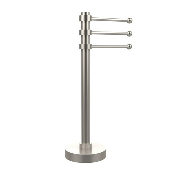 Allied Brass 973-SN Vanity Top 3 Swing Arm Guest Towel Holder, Satin Nickel