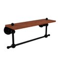 thumbnail image 1 of Allied Brass AP-1TB-16-IRW-BKM Astor Place Collection 16 Inch Solid IPE Ironwood Shelf with Integrated Towel Bar, Matte Black, 1 of 2