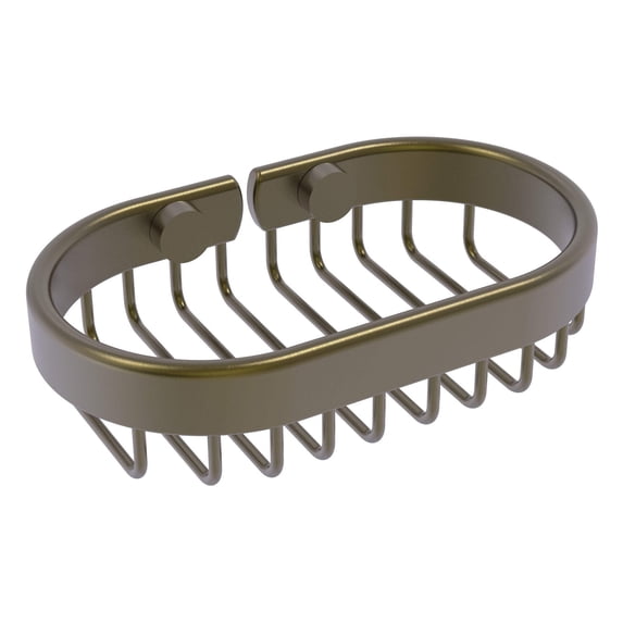 Allied Brass BSK-150LA-ABR Oval Soap Basket, Antique Brass