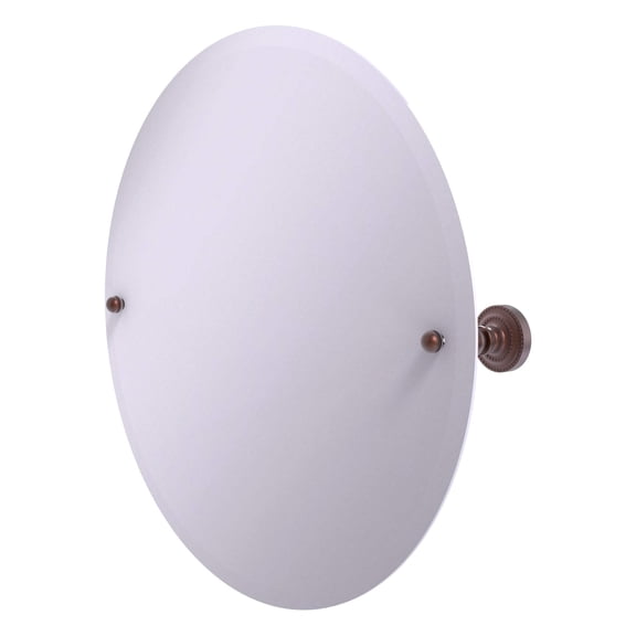 Allied Brass DT-90-CA Frameless Round Tilt Mirror with Beveled Edge, Antique Copper