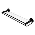 thumbnail image 1 of Allied Brass FR-1/22G-BKM Fresno Collection 22 Inch Glass Shelf with Vanity Rail, Matte Black, 1 of 11