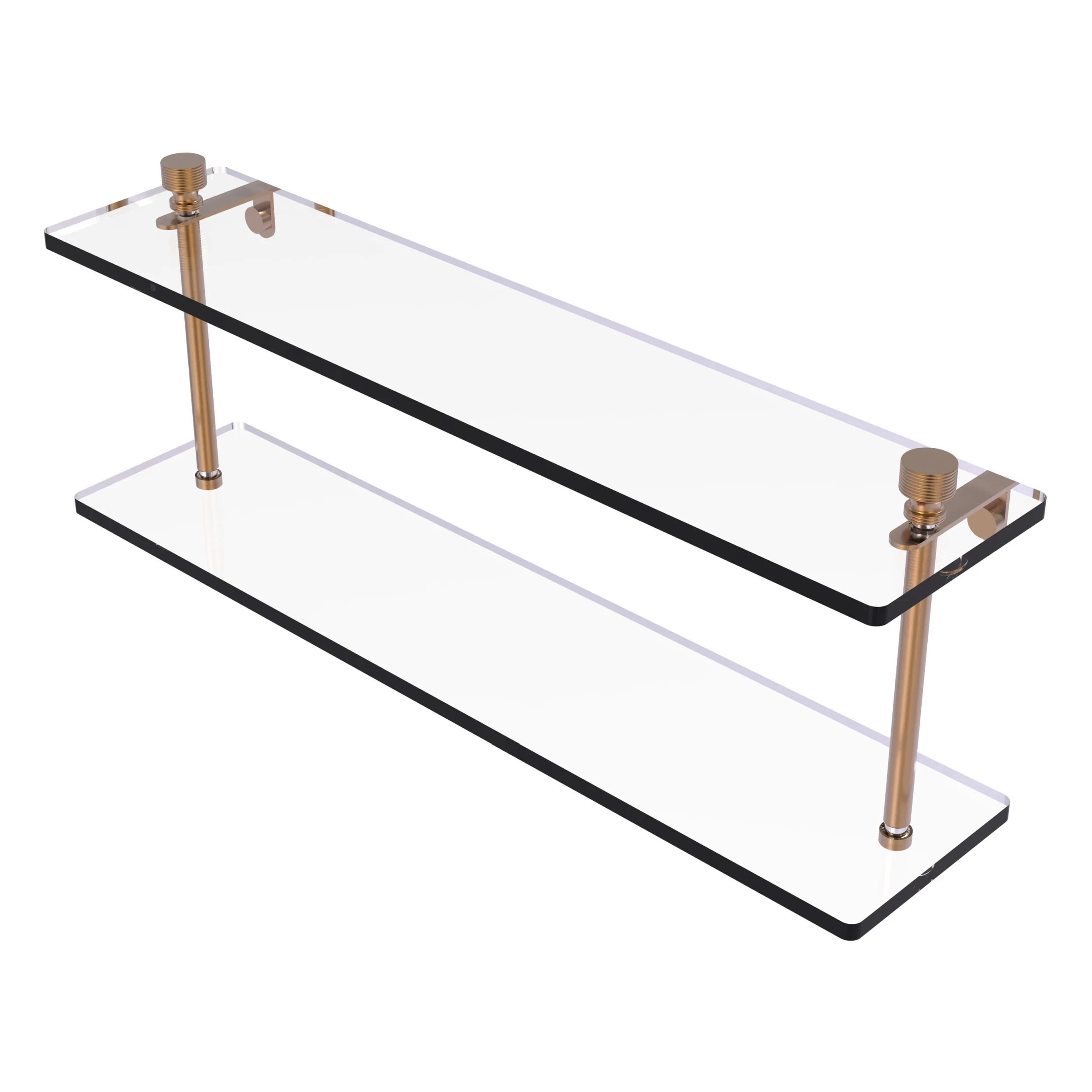 Allied Brass FT-2/22 Foxtrot Collection Two Tiered Glass Shelf - Thumbnail 3