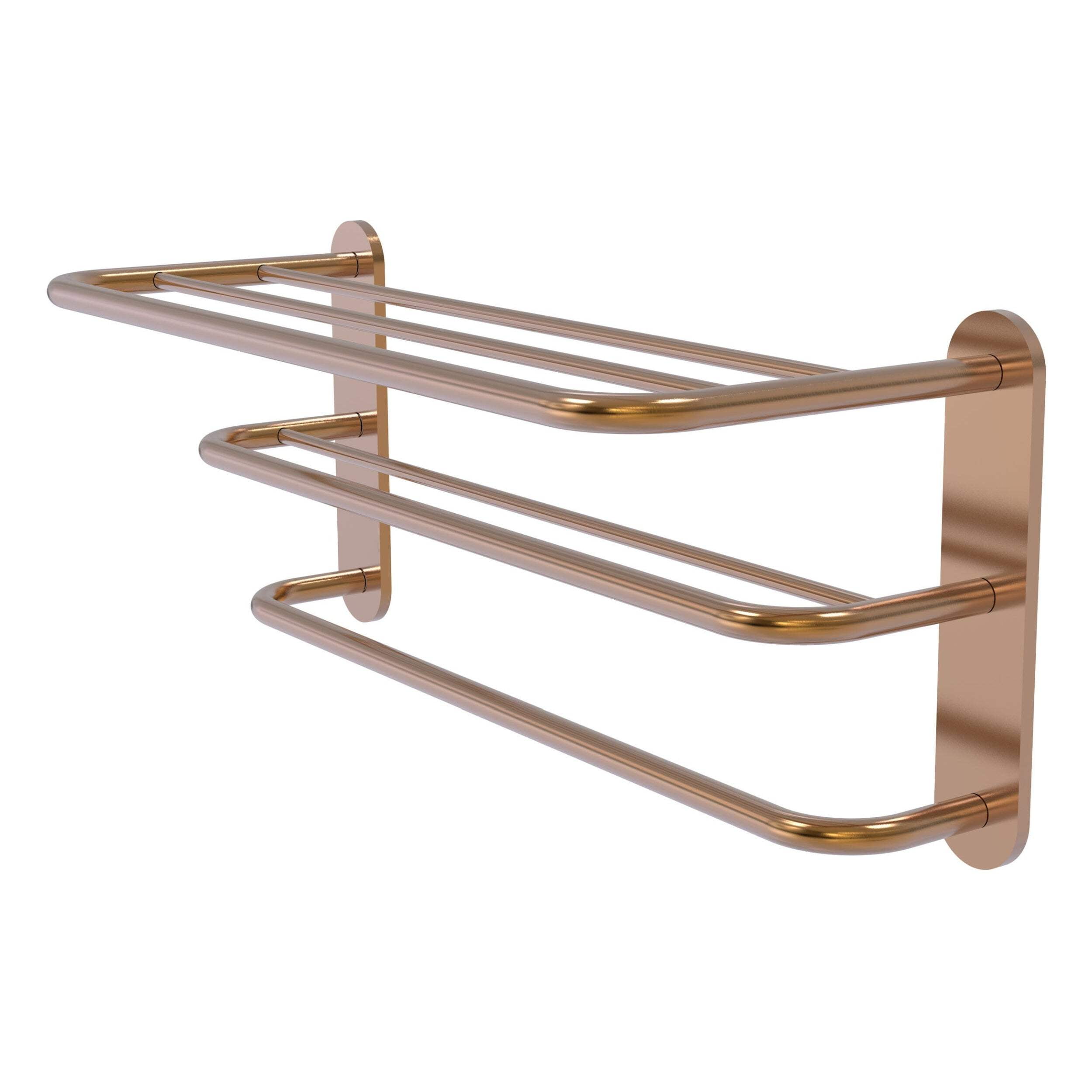 Brushed Bronze Wall Mounted Three Tier Towel Shelf