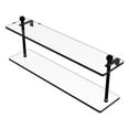 thumbnail image 1 of Allied Brass MA-2/22-BKM Mambo Collection 22 Inch Two Tiered Glass Shelf, Matte Black, 1 of 2