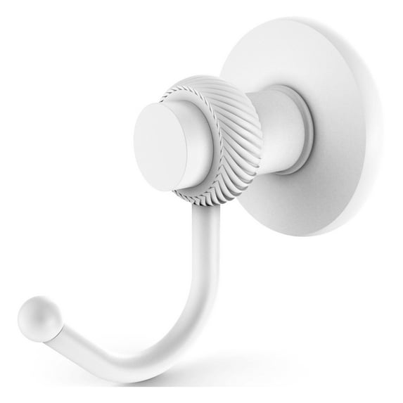 Allied Brass - Mercury Robe Hook with Twisted Accents in Matte White