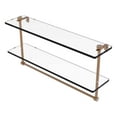 thumbnail image 1 of Allied Brass NS-2/22TB-BBR 22 Inch Two Tiered Glass Shelf with Integrated Towel Bar, Brushed Bronze, 1 of 2