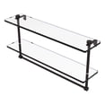 thumbnail image 1 of Allied Brass NS-2/22TB-ORB 22 Inch Two Tiered Glass Shelf with Integrated Towel Bar, Oil Rubbed Bronze, 1 of 2