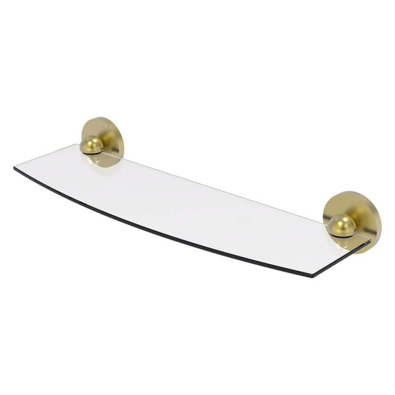 Allied Brass P1033/18-SBR Prestige Skyline Collection 18 Inch Glass Shelf, Satin Brass