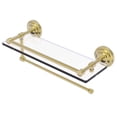 thumbnail image 1 of Allied Brass PQN-1PT/16-GAL-SBR Prestige Que New Collection Paper Towel Holder with 16 Inch Gallery Glass Shelf, Satin Brass, 1 of 3
