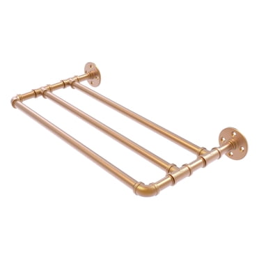 Allied Brass Toilet Paper Holder With Wood Shelf – Matte Gray, Industrial Pipe Look 1 thumbnail image