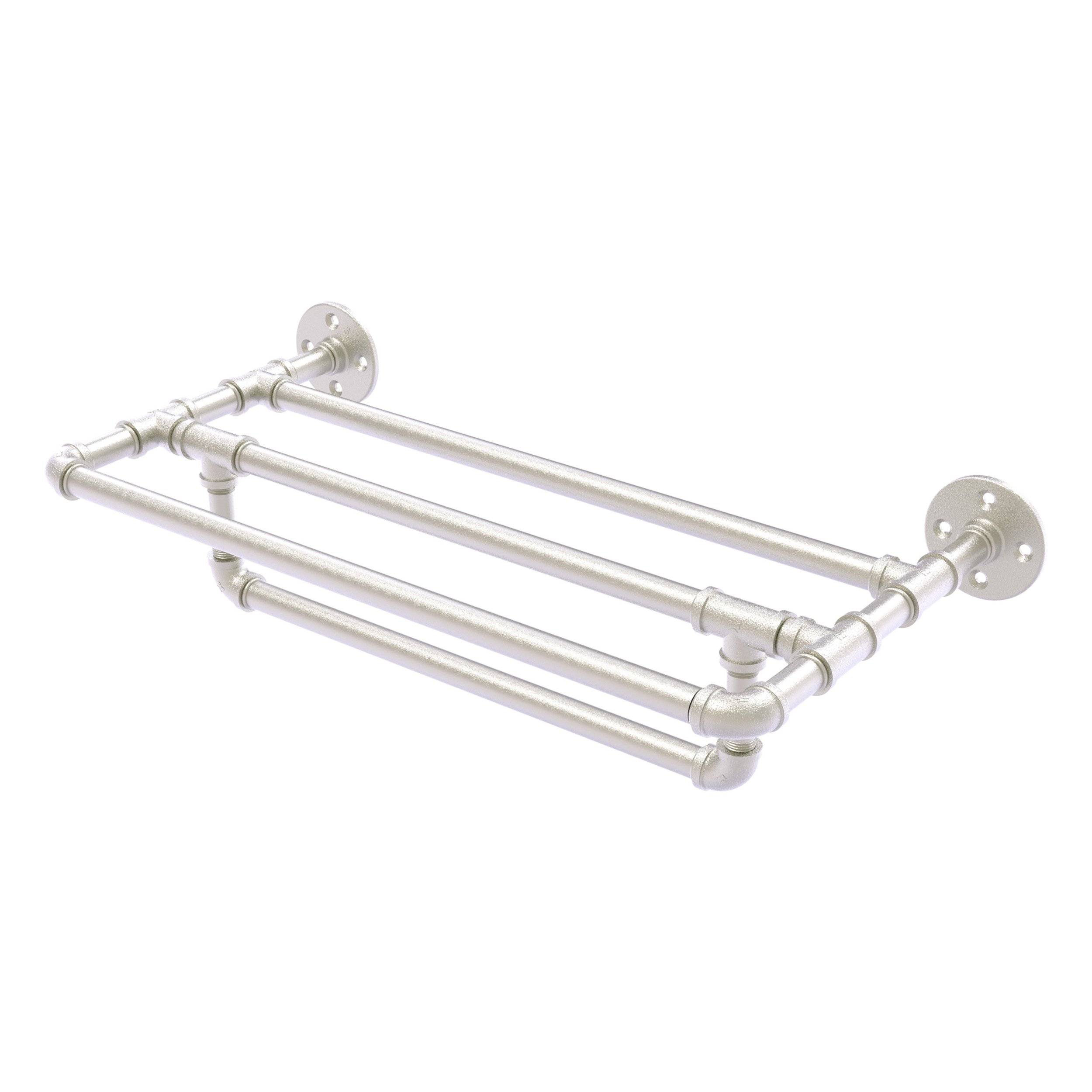 Allied Brass Pipeline 30'' Wall Mounted Towel Shelf with Towel Bar in Satin Nickel - image 1 of 7