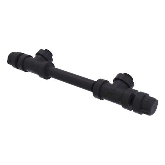 Allied Brass Pipeline 7-in Overall Cabinet Pull, Matte Black