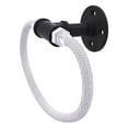 thumbnail image 1 of Allied Brass Pipeline Towel Ring with Stainless Steel Braided Ring in Matte Black, 1 of 3