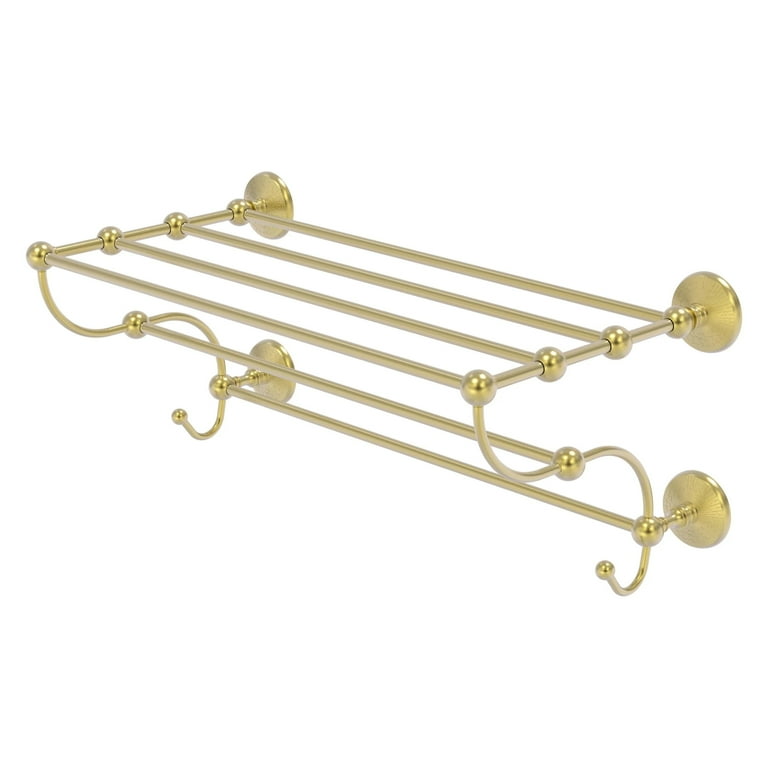 Allied Brass Prestige Monte Carlo Collection 36-in Train Rack Towel Shelf in Satin Brass Allied Brass Prestige Monte Carlo Collection 36-in Train Rack Towel Shelf in Satin Brass