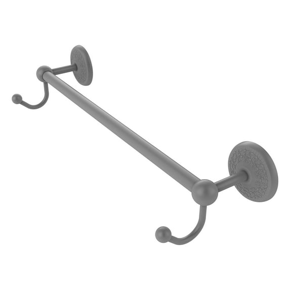 Allied Brass Prestige Monte Carlo 30'' Towel Bar with Integrated Hooks in Matte Gray
