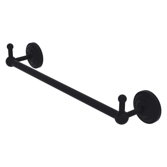 Allied Brass Prestige Que New 18'' Towel Bar with Integrated Hooks in Matte Black