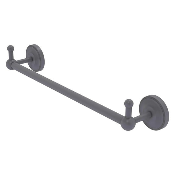 Allied Brass Prestige Regal 18'' Towel Bar with Integrated Hooks in Matte Gray