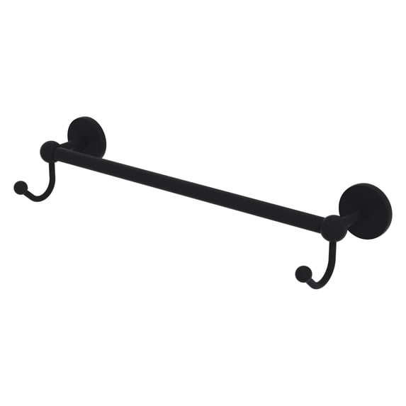 Allied Brass Prestige Skyline 30'' Towel Bar with Integrated Hooks in Matte Black
