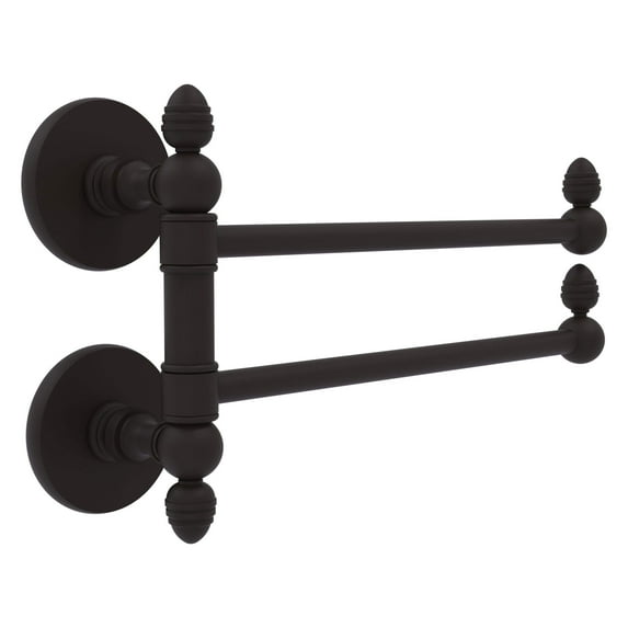 Allied Brass Prestige Skyline Collection 2 Swing Arm Towel Rail Oil Rubbed Bronze Bronze Finish, Rubbed
