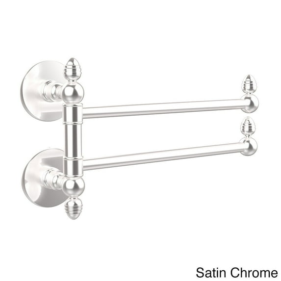 Allied Brass Prestige Skyline Collection 2 Swing Arm Towel Rail Satin Chrome Satin, Chrome Finish
