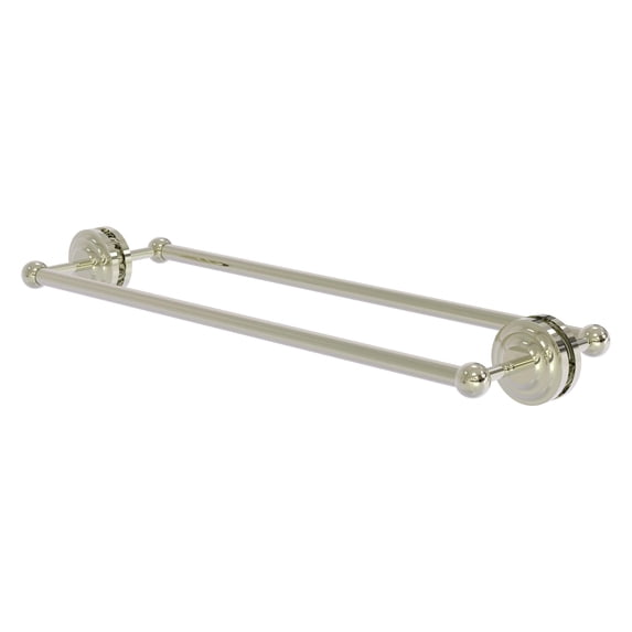 Allied Brass Que New 24'' Back to Back Shower Door Towel Bar in Polished Nickel