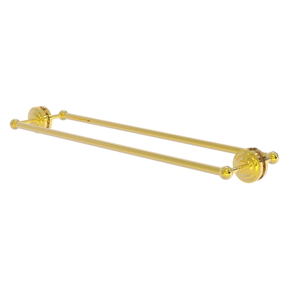 Allied Brass Que New 30'' Back to Back Shower Door Towel Bar in Polished Brass