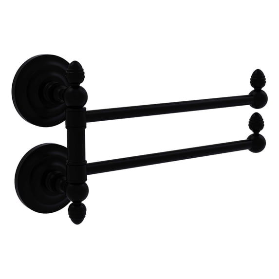 Allied Brass - Que New Collection 2 Swing Arm Towel Rail in Matte Black