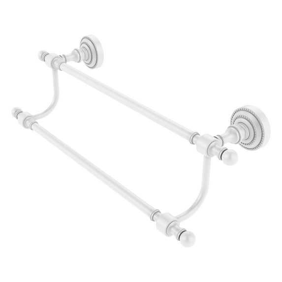 Allied Brass - Retro Dot Collection 30 inch Double Towel Bar in Matte White