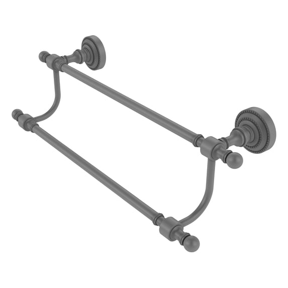 Allied Brass - Retro Dot Collection 36 inch Double Towel Bar in Matte Gray