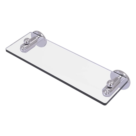 Allied Brass SH-1/16-SCH Soho Collection 16 Inch Glass Vanity Shelf with Beveled Edges, Satin Chrome