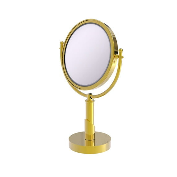 Allied Brass SH-4-5X-UNL Soho Collection 8 in. Vanity Top Make-Up Mirror 5X Magnification, Unlacquered Brass