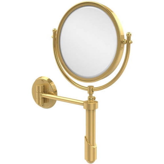 Allied Brass SHM-8/5X Soho Collection Wall Mounted 8 Inch Diameter with 5X Magnification Make-Up Mirror, Polished Brass