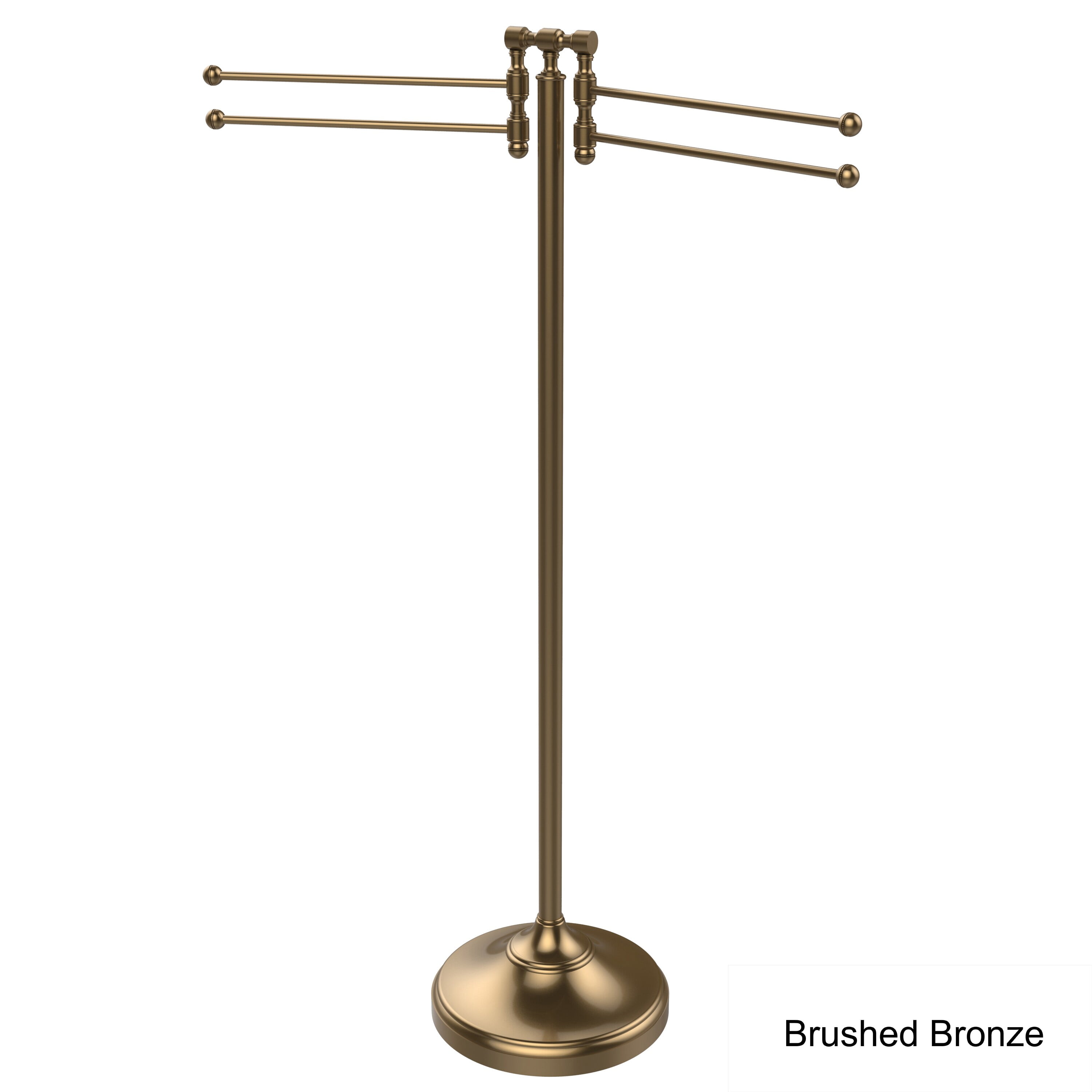 Allied Brass Towel Stand with 4 Pivoting Swing Arms in Brushed Bronze Allied Brass Towel Stand with 4 Pivoting Swing Arms in Brushed Bronze