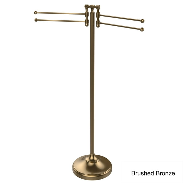 Allied Brass Solid Brass Towel Stand with 4 Pivoting Swing Arms Brushed Bronze Brushed, Bronze Finish