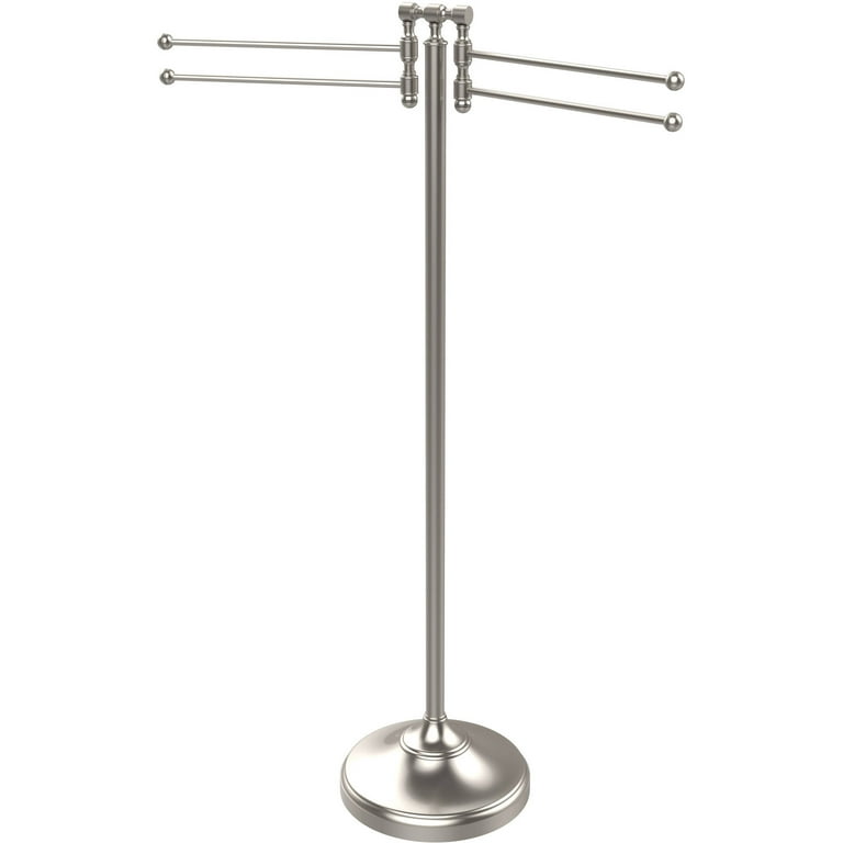 Allied Brass Towel Stand with 4 Pivoting Swing Arms in Matte White Allied Brass Towel Stand with 4 Pivoting Swing Arms in Matte White