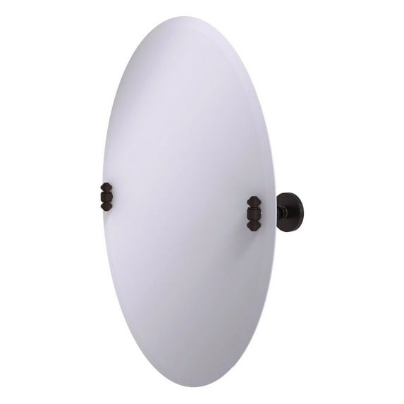 Allied Brass South Beach Frameless Oval Tilt Beveled Edge Wall Mirror - A Antique Bronze